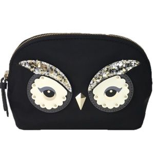 BRAND NEW KATE SPADE owl Marcy cosmetics case